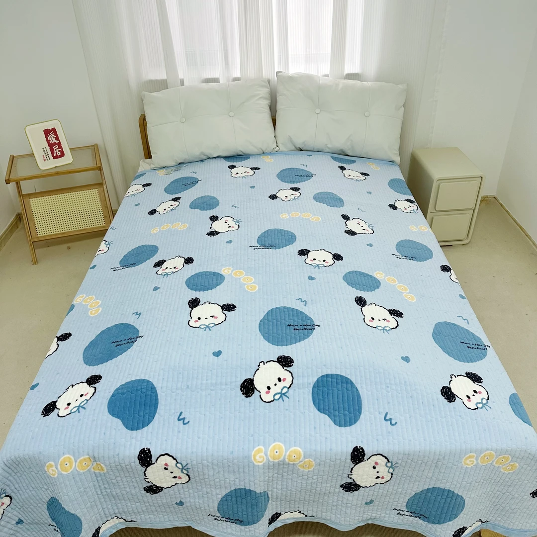 【牛奶绒床盖】200*230蓝色帕恰狗加密加厚亲肤柔软绗缝可机洗±5cm
