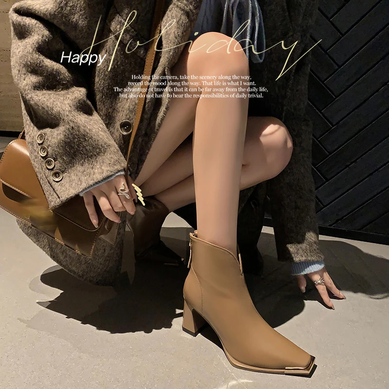 DJ棕时尚短靴-A2021绿色