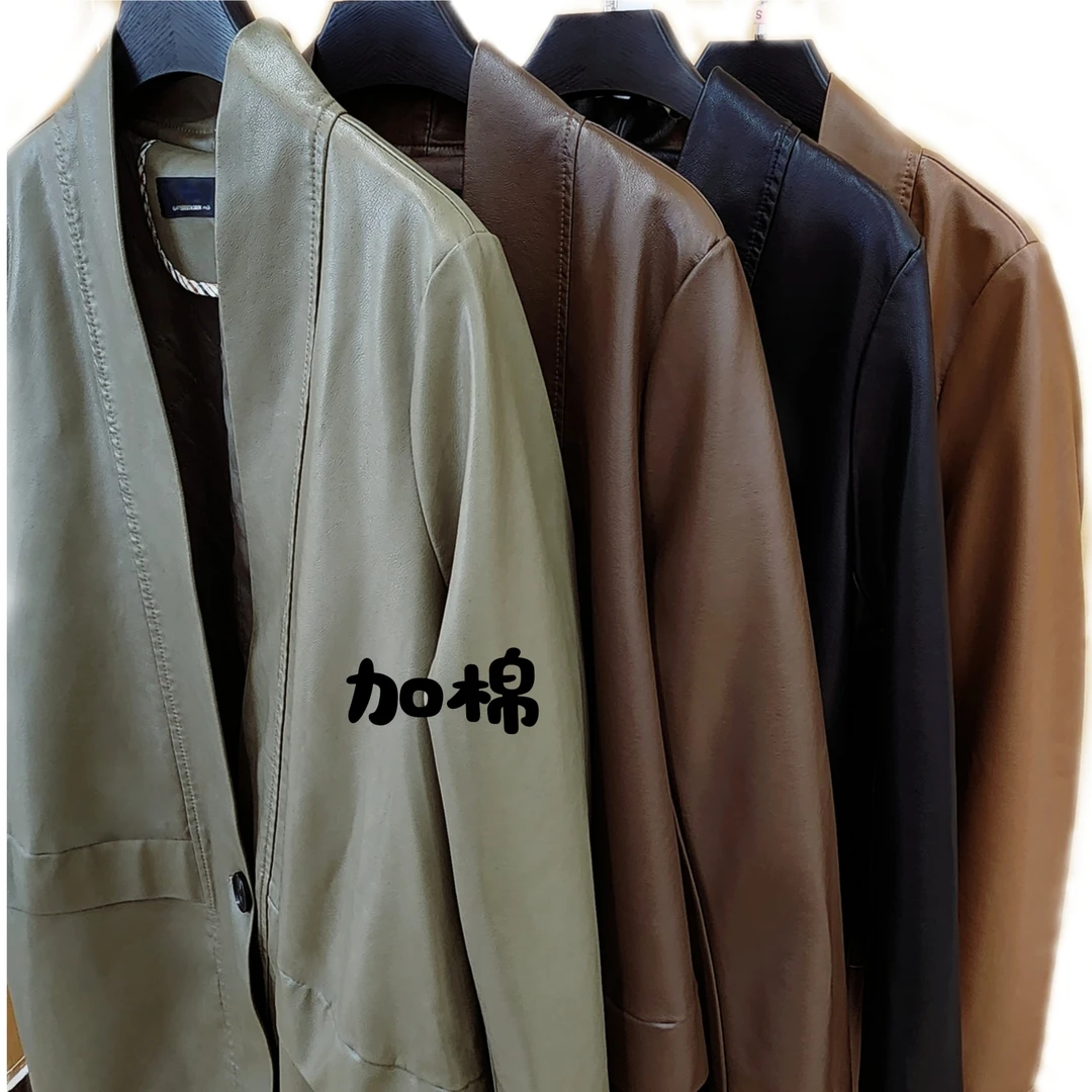 【简简推荐】-秋冬加棉宽松韩版休闲皮衣 2119-1