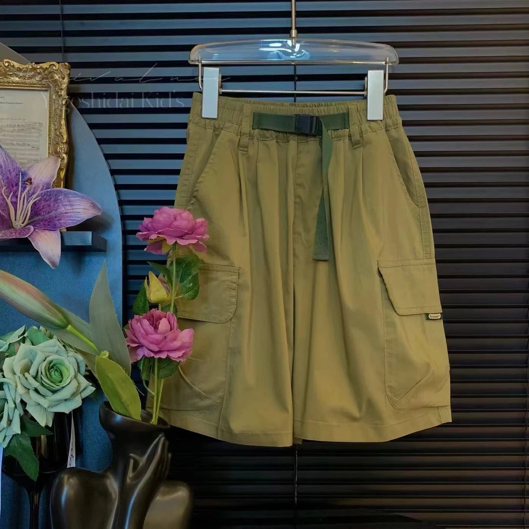 【一歌时代】男女童韩版儿童休闲裤中大童休闲薄款五分沙滩裤YG5921