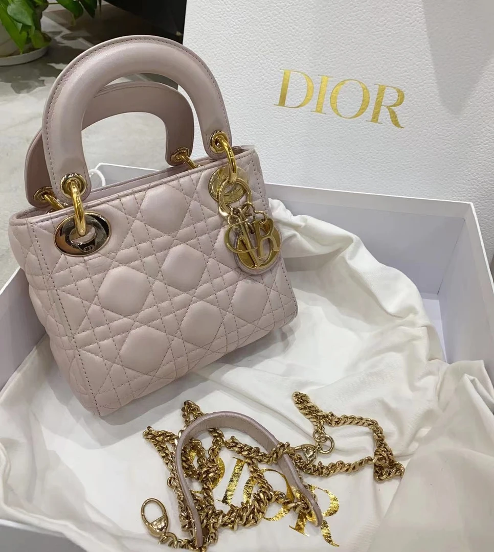 95新 Dior/迪奥 三格戴妃珠光粉时尚气质百搭