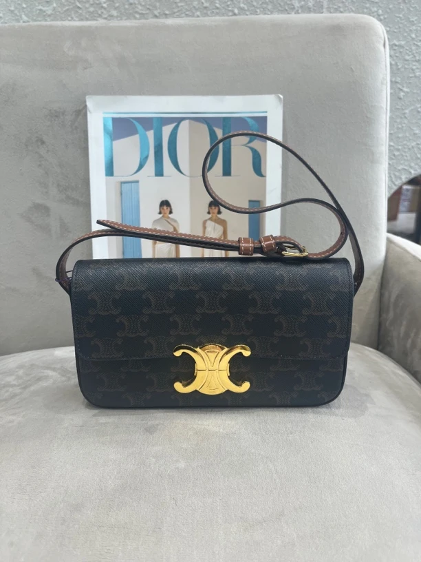 99新 Celine/思琳 老花凯旋门单肩斜挎包