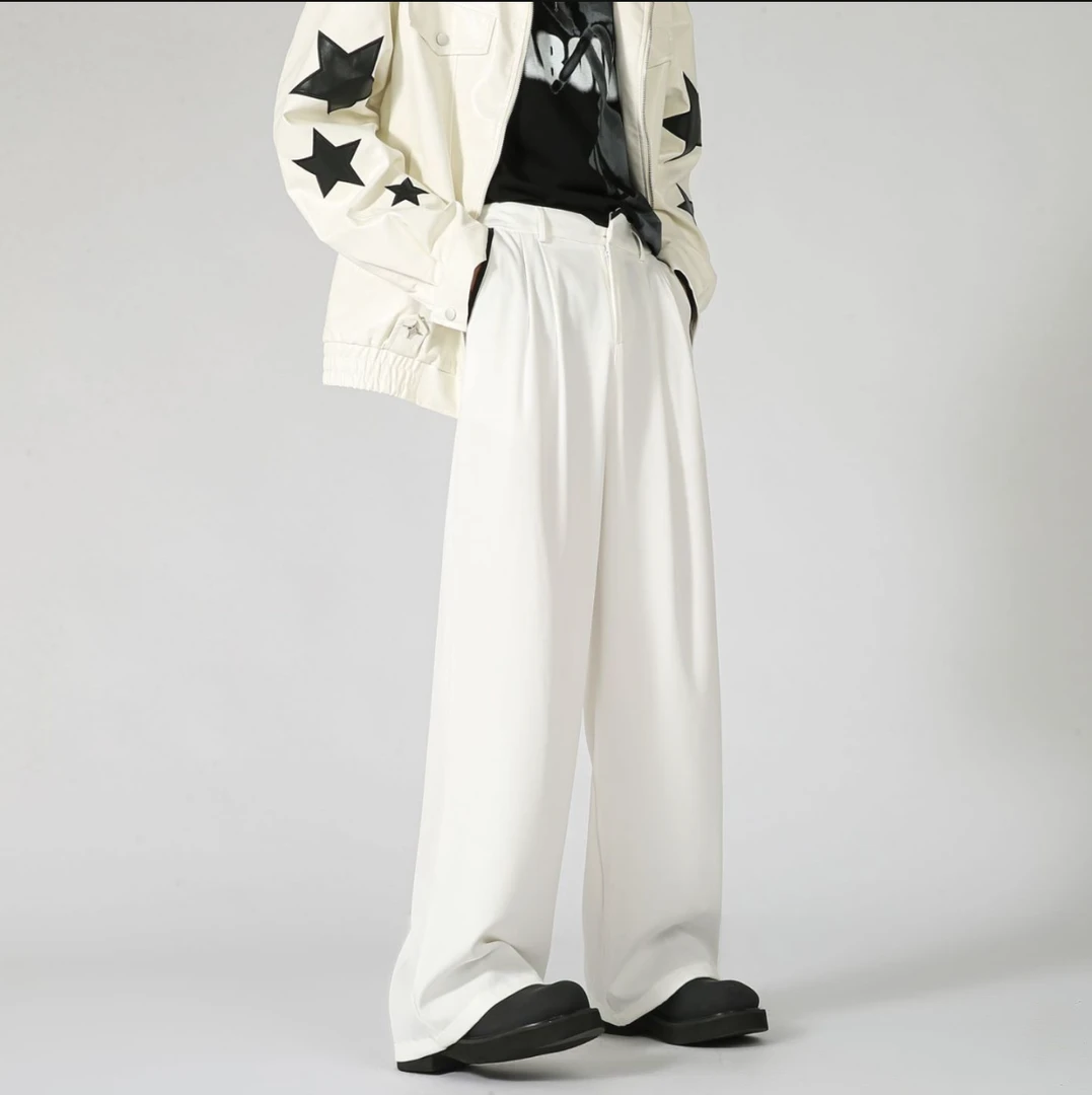 37夏季百搭纯色休闲直筒阔腿休闲裤