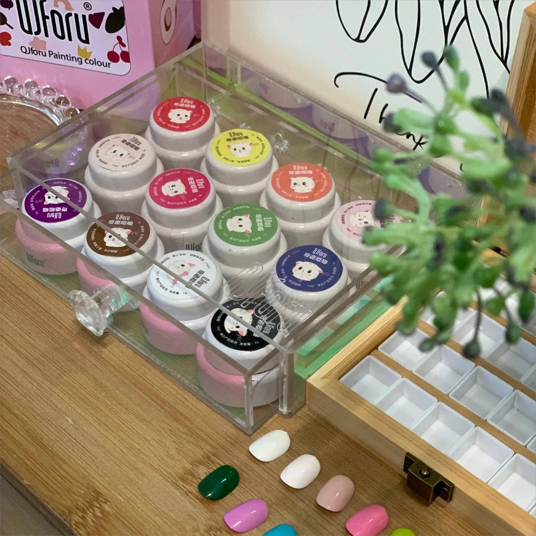 QJforu彩绘胶高饱和度半固态石膏胶手绘黑白彩绘拍拍胶