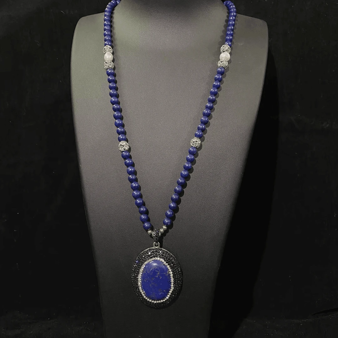 铜合金项链 设计师款小众个性满镶嵌项链颈链毛衣链