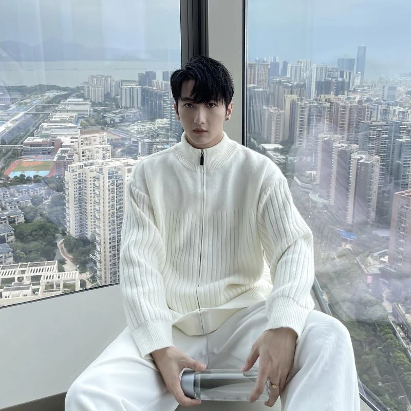 【VERA KANE】韩国ins秋冬休闲百搭慵懒风拉链开衫针织情侣毛衣潮