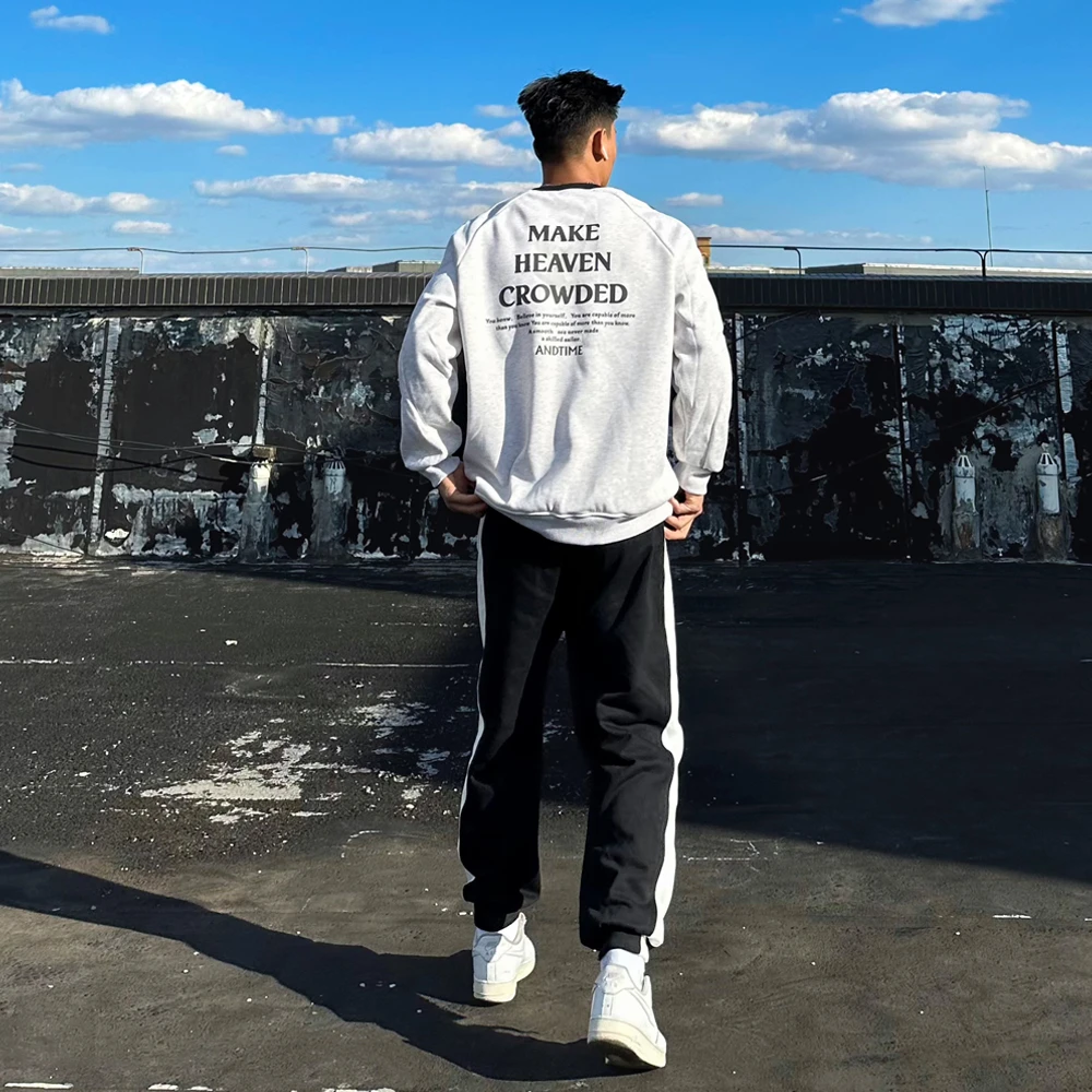 andtime秋冬长袖连帽套头卫衣训练美式篮球运动外套加绒男潮上衣