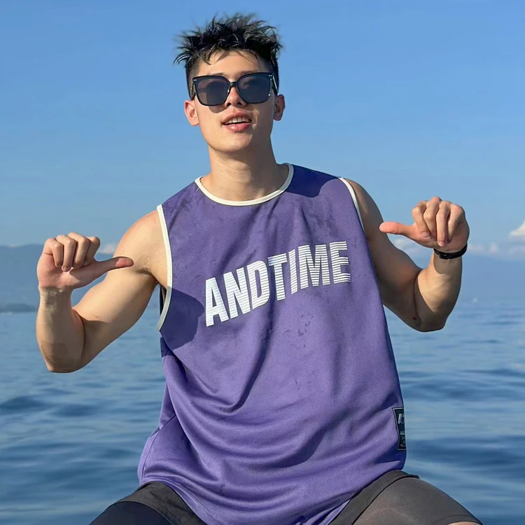 ANDTIME美式凉感男运动速干背心【热浪】街头篮球t恤宽松训练球衣潮