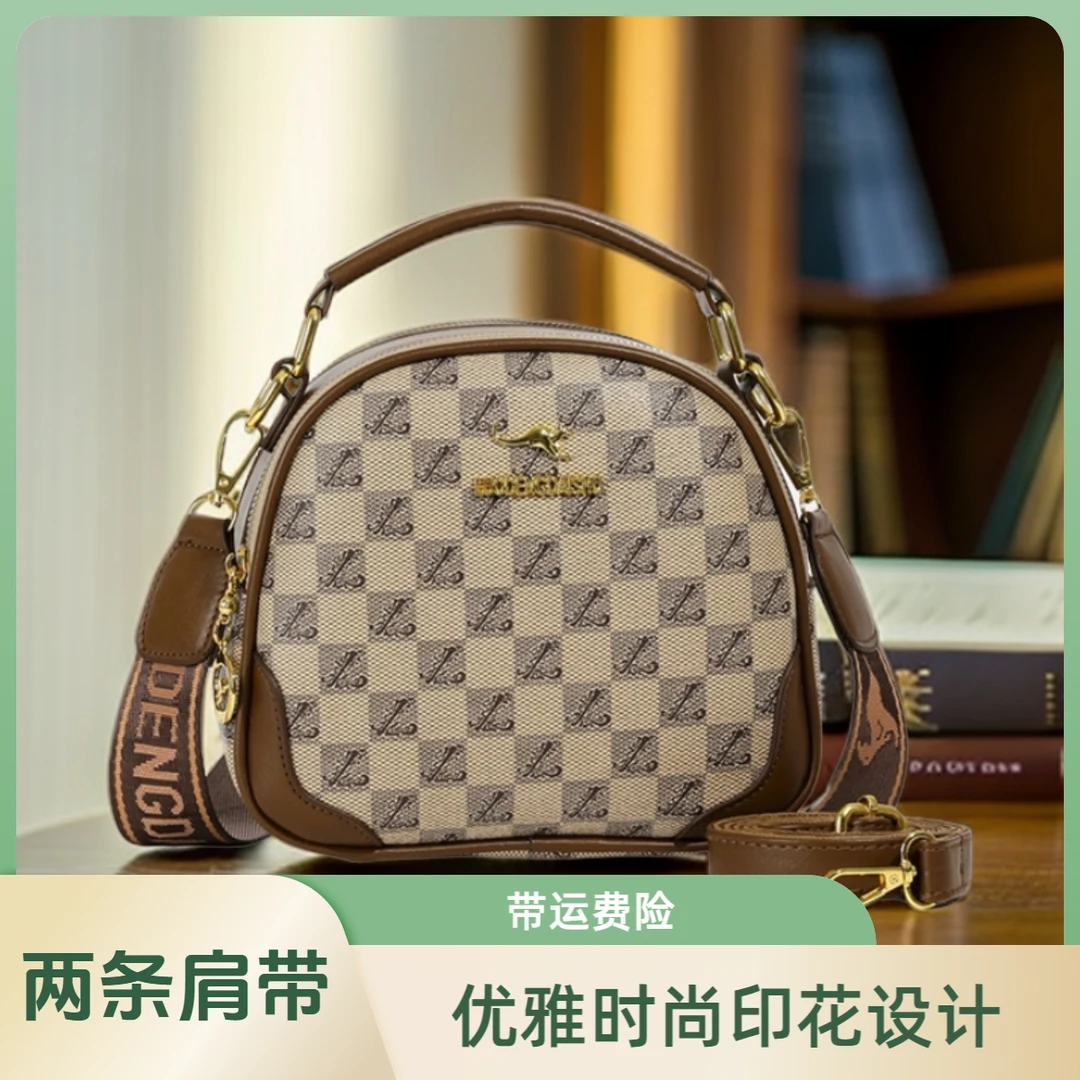 2024新款大容量单肩包百搭女包度空间斜挎包苹果包经典印花包