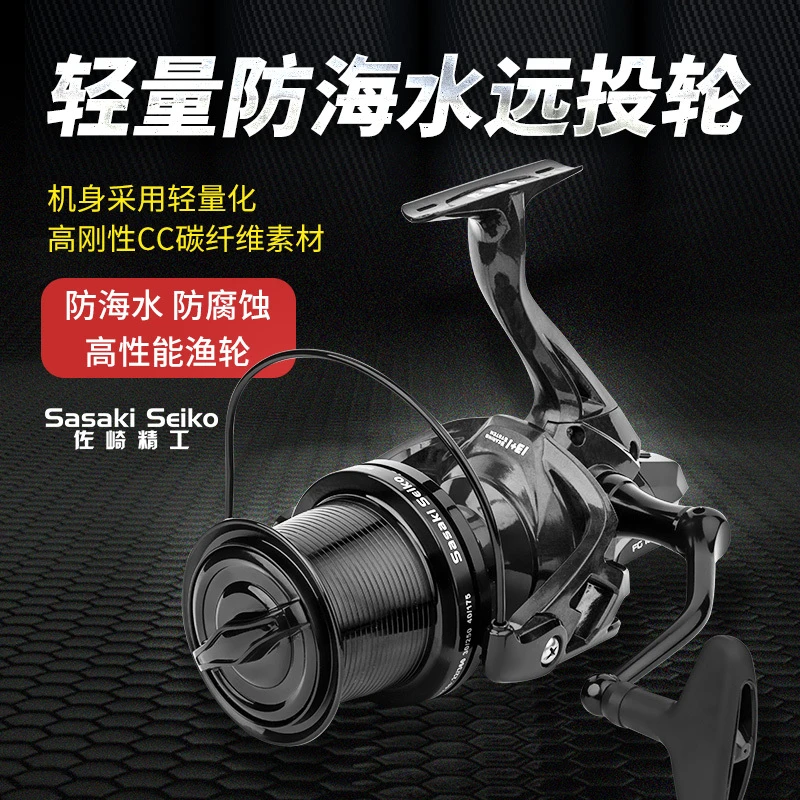 远投利器大型全金属渔轮鱼线轮14轴远投轮10000纺车轮11000锚鱼轮