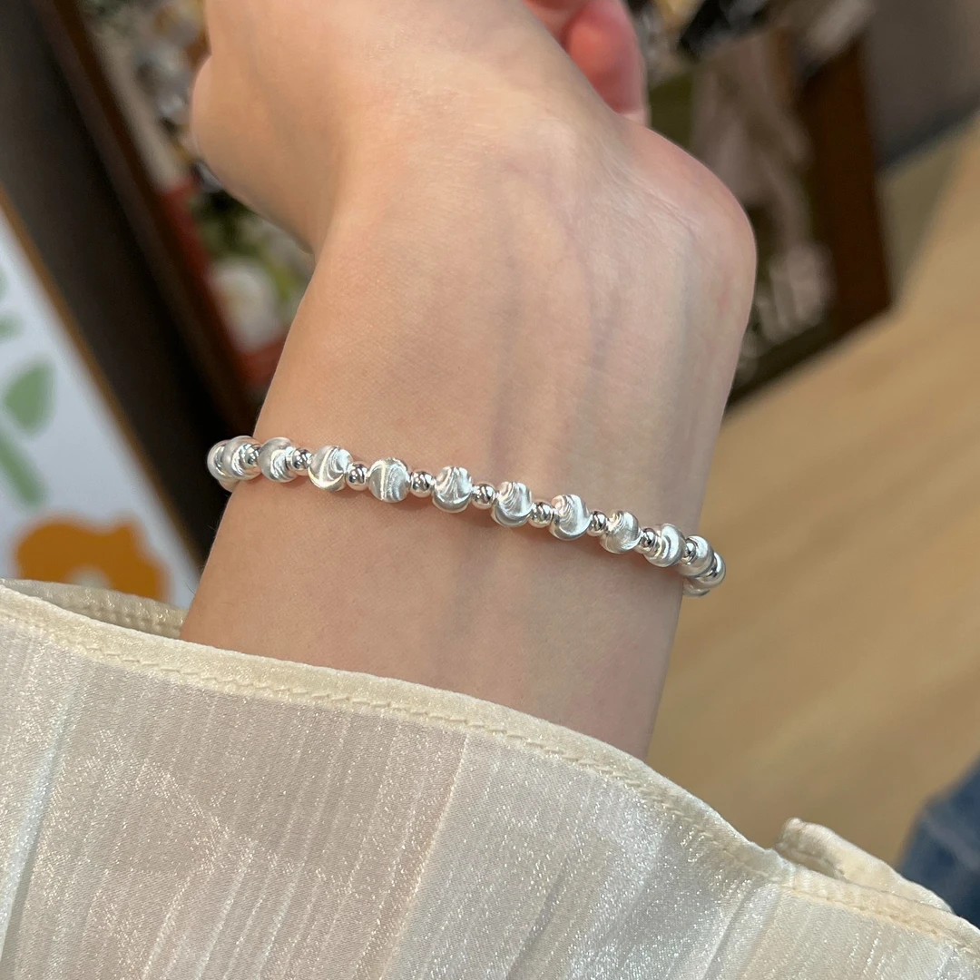 10克.素银拉丝串珠手链28458