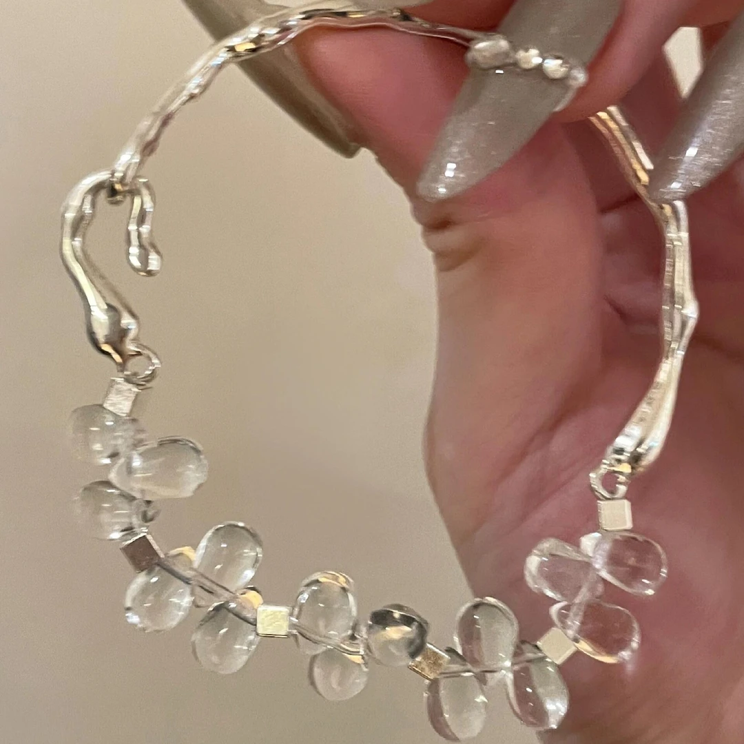 晶莹剔透水滴半手镯手链28468