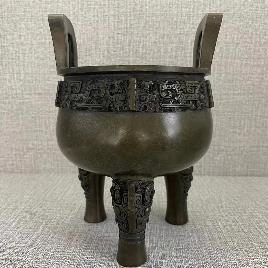 仿古摆件  【子龙鼎】紫铜皮壳包浆商务摆件