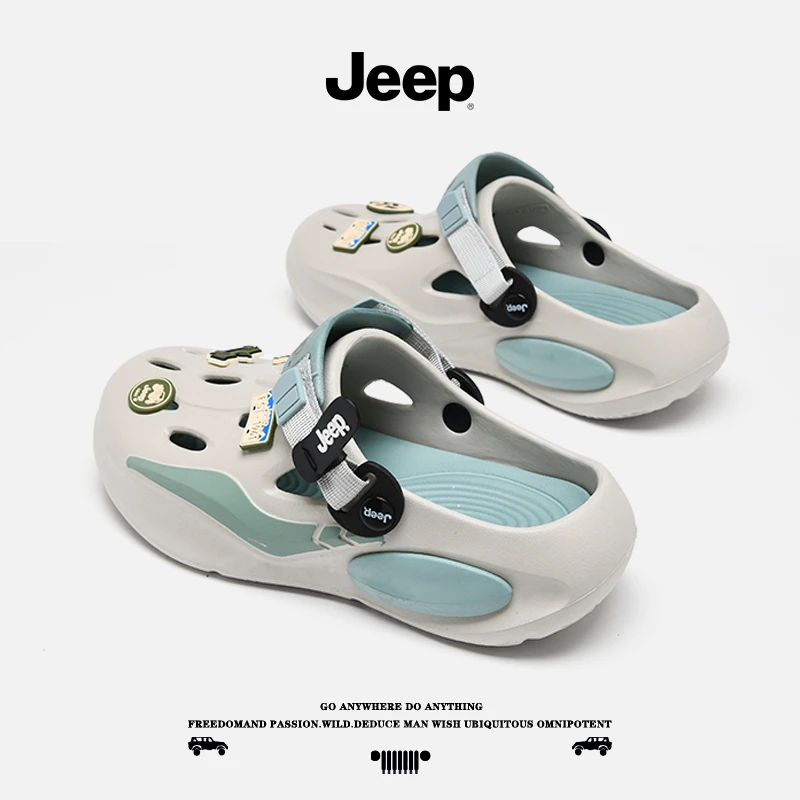 JEEP/吉普包头拖男款夏季厚底防滑软底透气潮流时尚情侣沙滩凉鞋