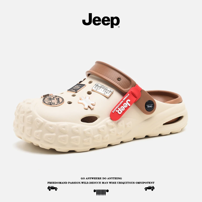 JEEP/吉普男士夏季外穿百搭凉拖软底透气防滑户外沙滩凉鞋