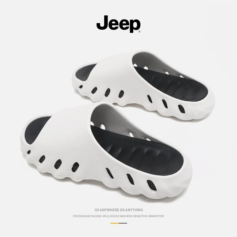 JEEP/吉普夏季男士户外大码时尚休闲软底外穿个性沙滩ins一字拖