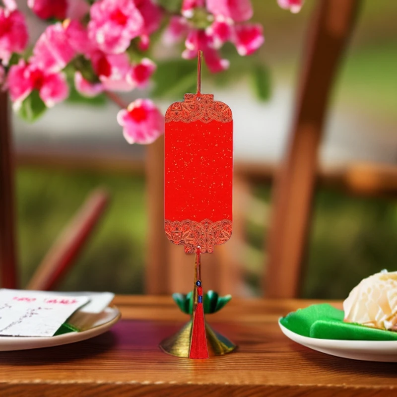 蜡染双面万年红新年小挂卡福字斗方空白手写书法迷你小福卡红宣纸