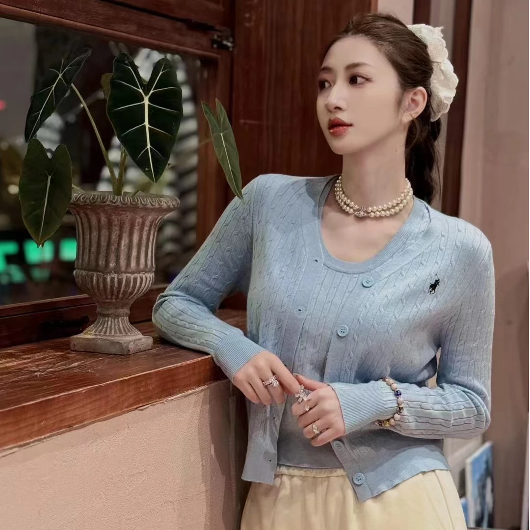 针织polo套装 清新 文艺 复古 背心+开衫