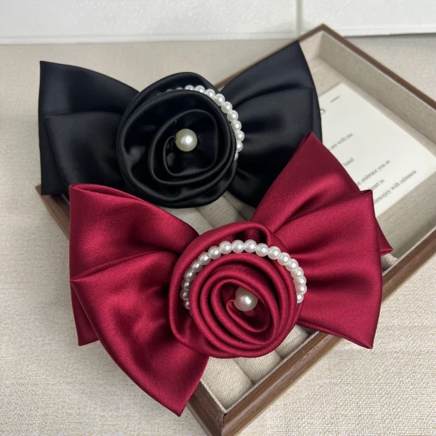 卓菲【醋酸缎面一字弹簧夹】8011