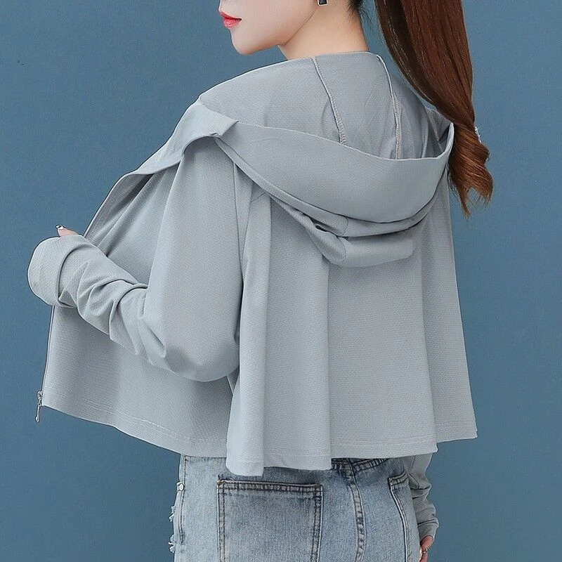 2025新款斗篷防晒衣短款户外透气薄款宽松防晒服披肩外套