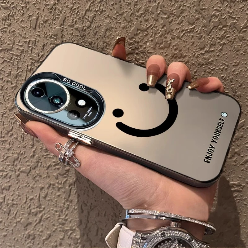 适用华为nova13pro手机壳高级感简笔笑脸彩银硅胶全包防摔nove12