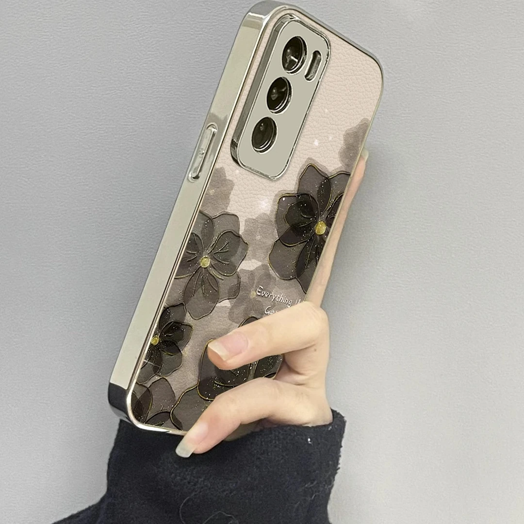 月光玫瑰适用opporeno12手机壳reno11新款10pro+9防摔8男7女款6潮