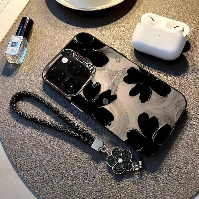 晕染水墨花适用苹果16手机壳iphone15promax女14pm小众不撞款防摔