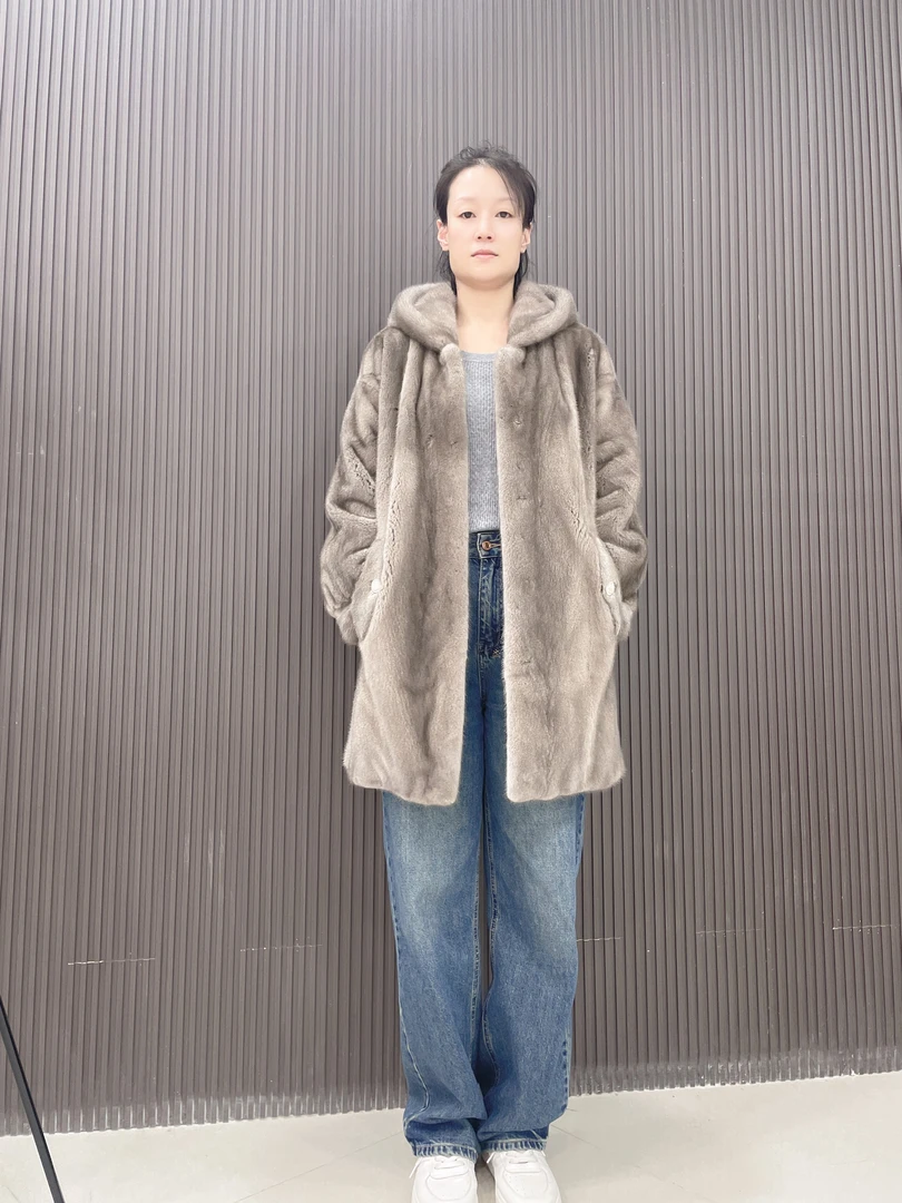 2023银兰色连帽85落肩中款