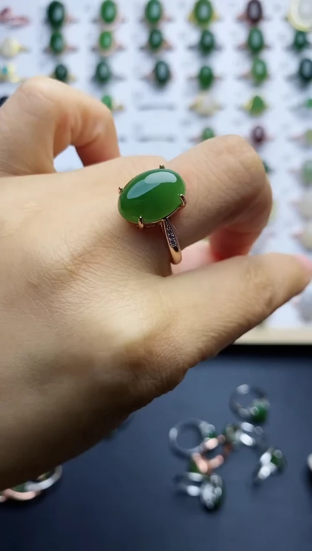【闪购商品】和田玉戒指银S925镶嵌1