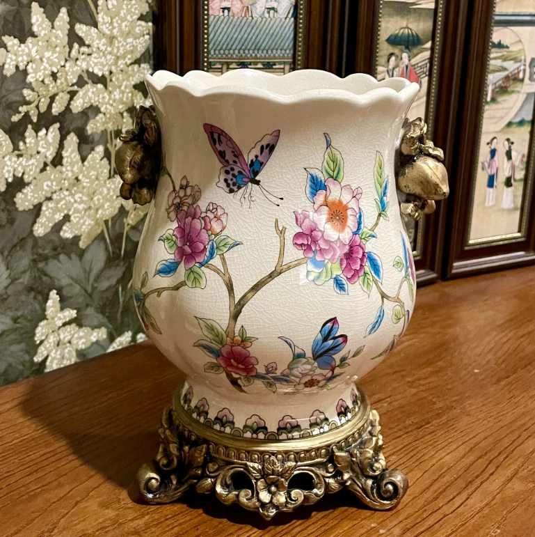 复古陶瓷花瓶冰裂纹花瓶陶瓷客厅餐厅玄关花瓶