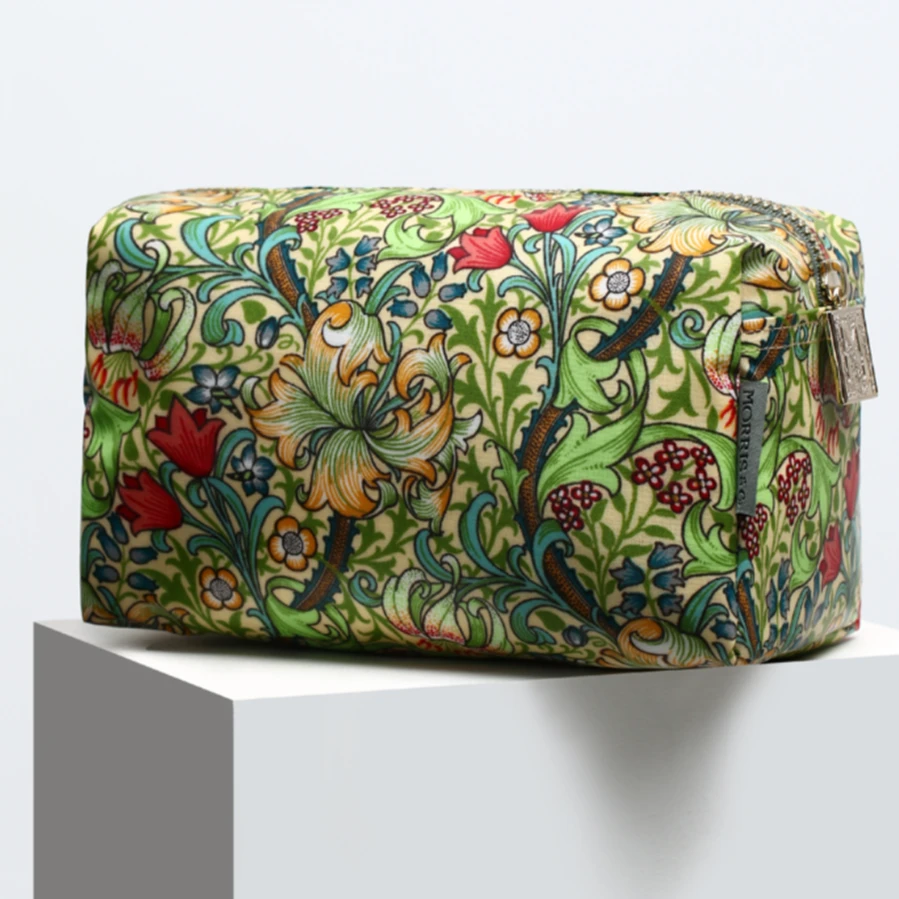 金百合化妆包收纳包时尚女士时尚女士防水复古长款中国风印花