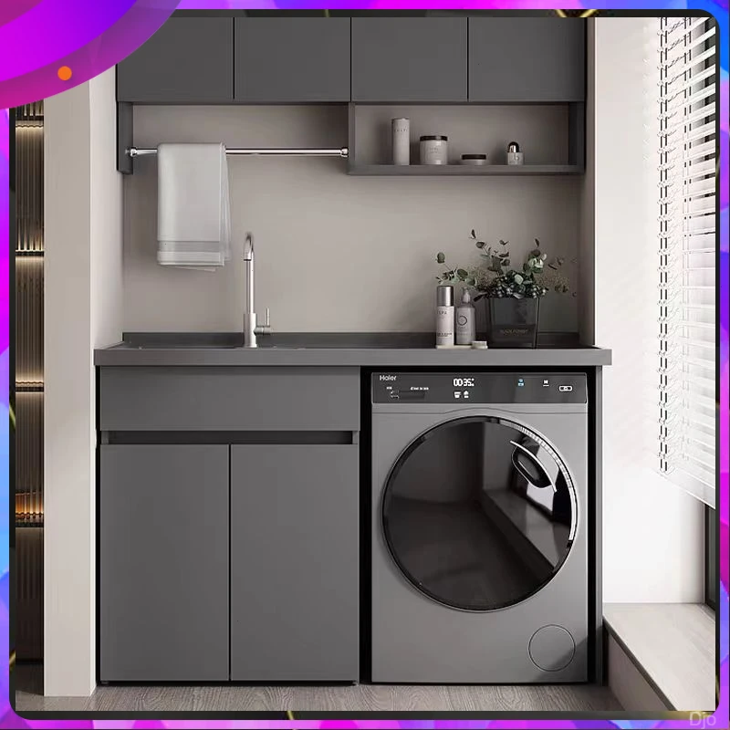 蜂窝铝滚筒洗衣机一体柜阳台洗手台盆脸盆槽伴侣带搓板洗衣柜