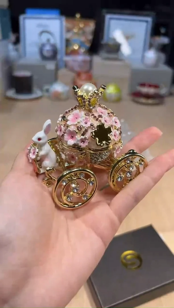 【闪购商品】陶如图190七宝粉色兔子拉车