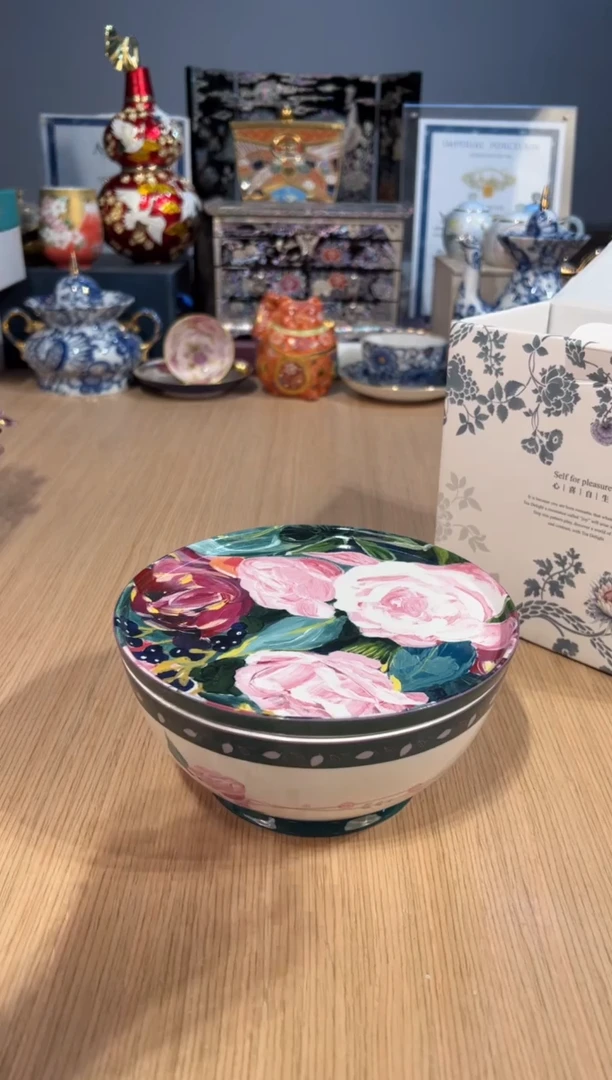 【闪购商品】陶如图55油画盖碗（o1）