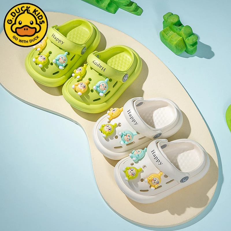 G.DUCK小黄鸭新款夏季男童女童软底洞洞鞋防滑儿童宝宝凉鞋幼儿