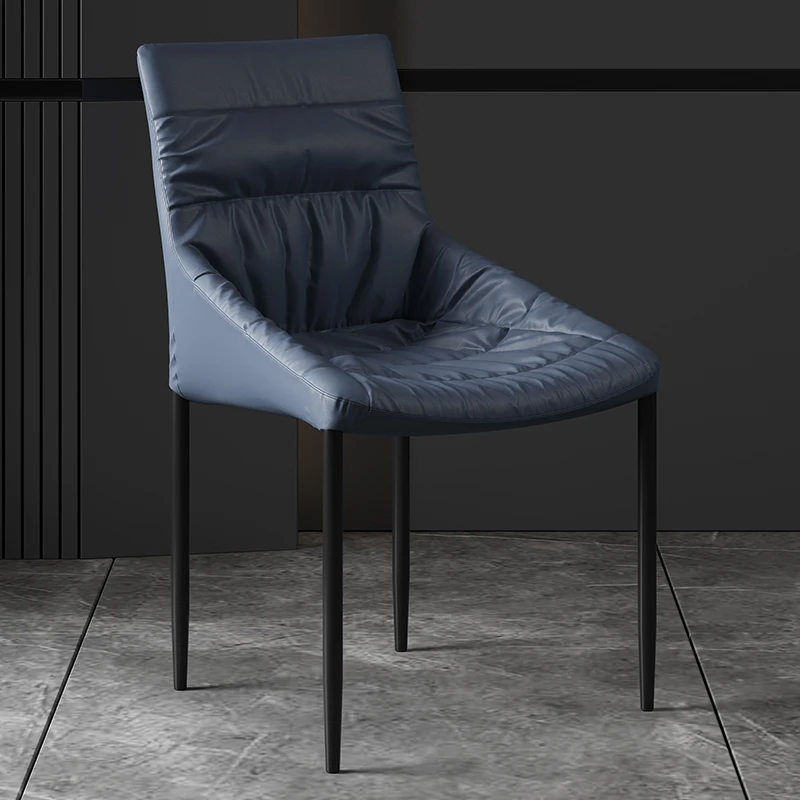 设计师推荐现代简约极简餐椅皮艺靠背椅餐厅酒店书桌梳妆台餐桌椅