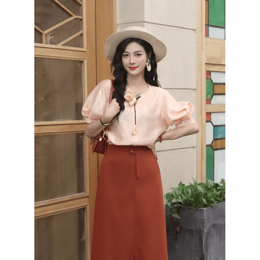 LIJIUJIU【琉璃千金】衬衫女装上衣显瘦气质高腰时尚夏季YZ240632