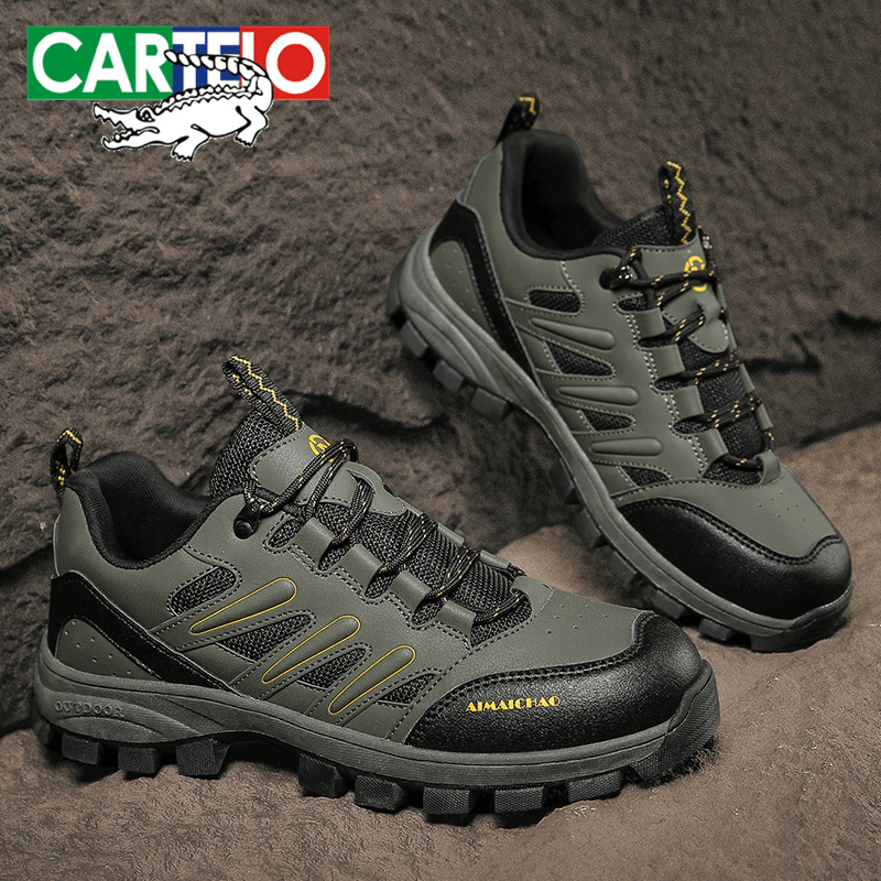 卡帝乐鳄鱼男士秋季户外工作运动休闲鞋防滑耐磨工装登山劳保鞋男