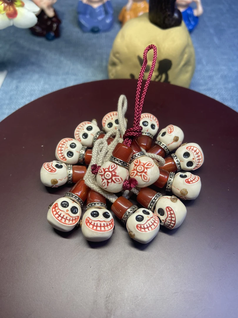 猛犸牙欢喜三通diy三通配饰纯手工雕刻