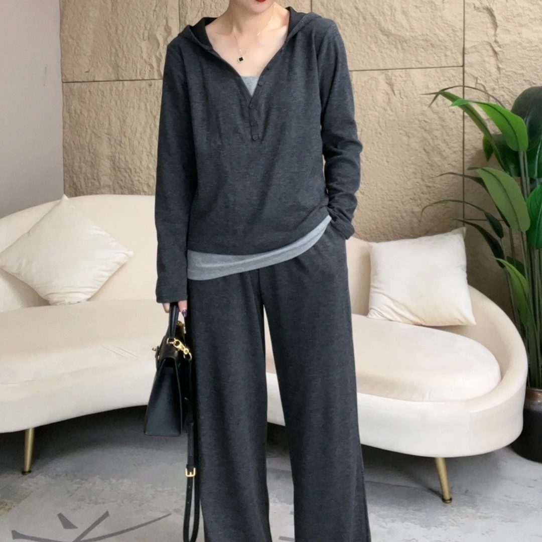 【思伶】春秋款气质软糯洋气款显瘦显高百搭休闲套装