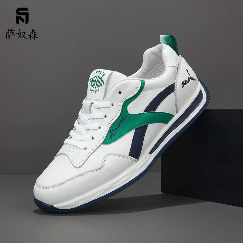 萨奴森春夏新款手工休闲鞋男士运动百搭软底阿甘鞋轻奢时尚潮鞋男