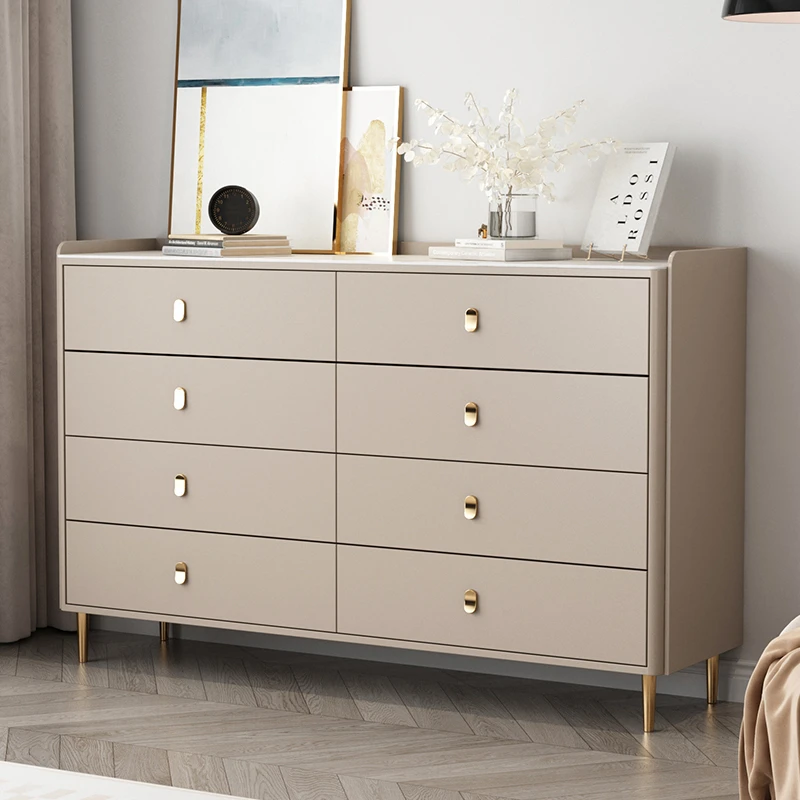 轻奢实木八斗柜卧室床尾收纳柜客厅储物抽屉柜现代简约五斗小立柜