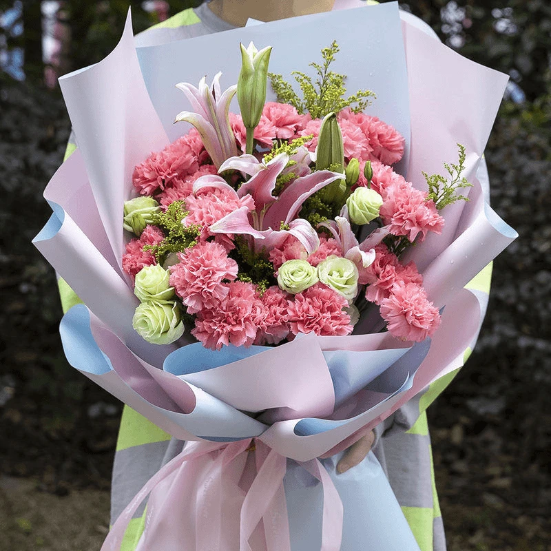 真花康乃馨鲜花花束送老师长辈母亲生日节日礼物同城速递附近配送