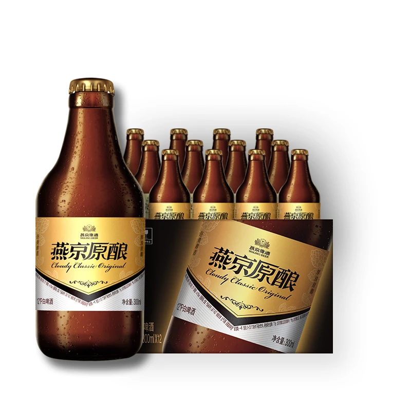 燕京啤酒燕京原酿12°P白啤酒300ml×12瓶新鲜啤酒