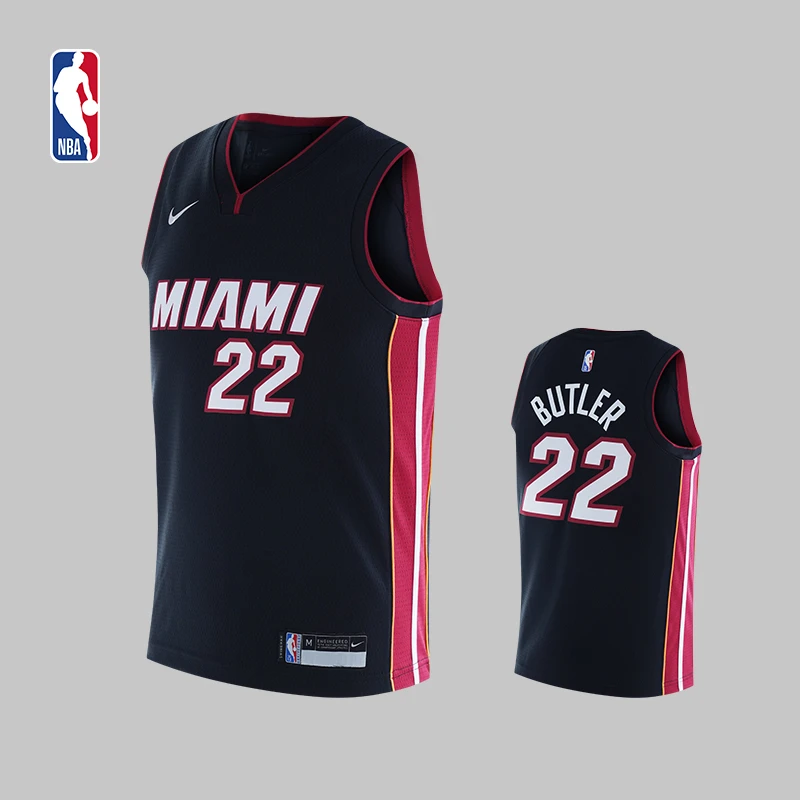 NIKE耐克NBA官方热火巴特勒无袖篮球服夏季大童透气速干宽松球衣