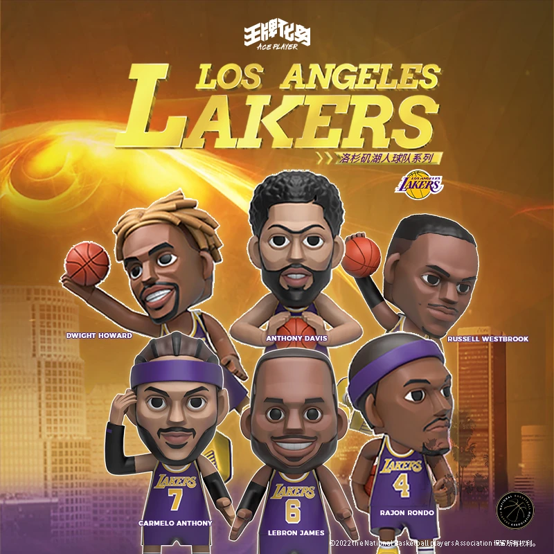 NBA 王牌化身-洛杉矶湖人队系列盲盒(单盒)正品风格个性球迷展示