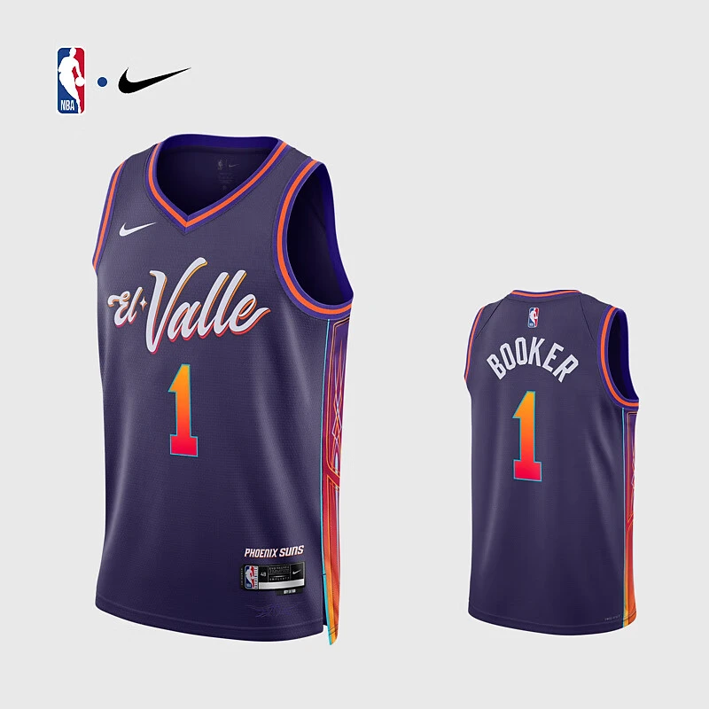 【NBA球衣】NIKE耐克NBA太阳队布克23-24赛季1号速干球衣篮球服