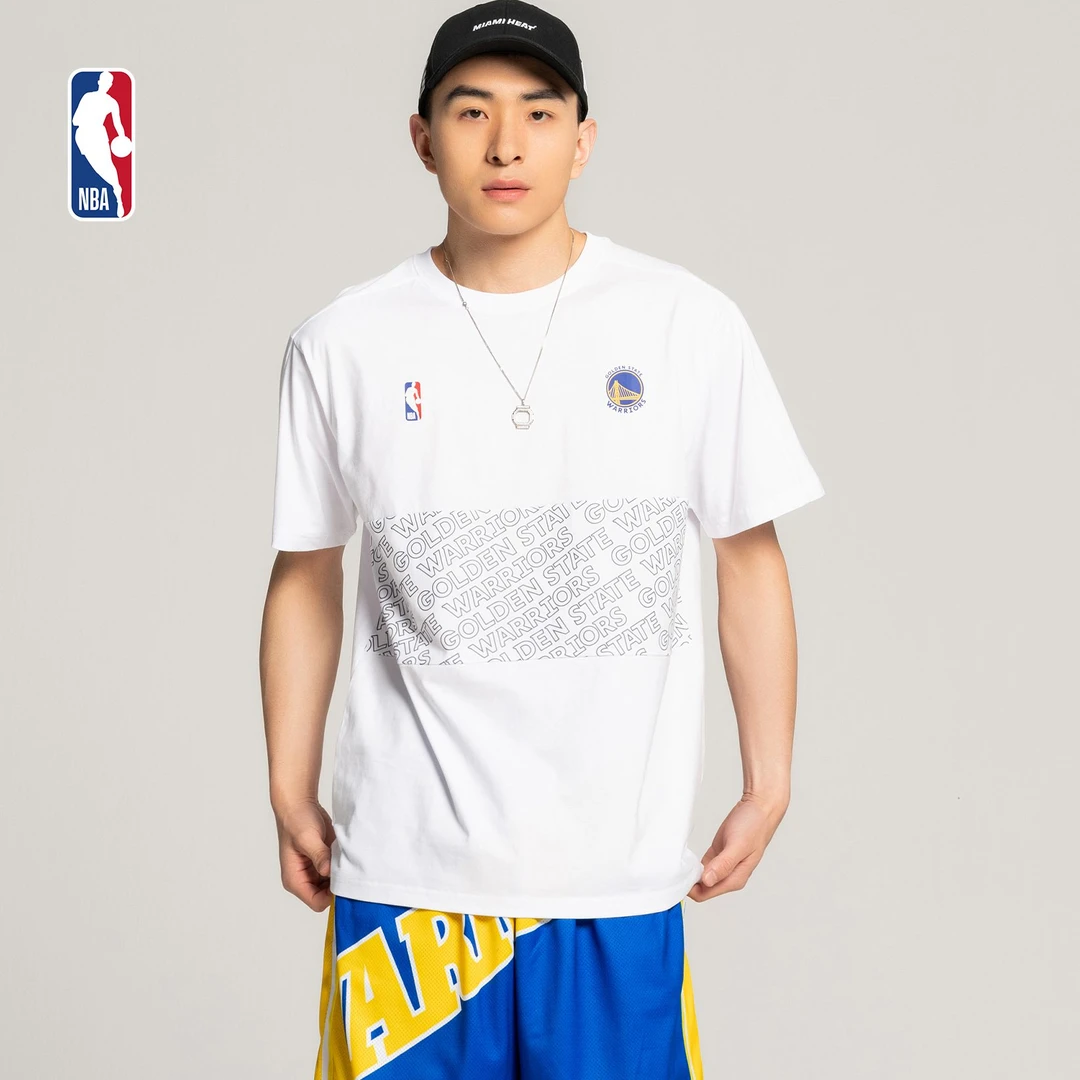 NBA官方勇士湖人公牛队圆领T恤夏季男女新款运动健身美式运动短袖