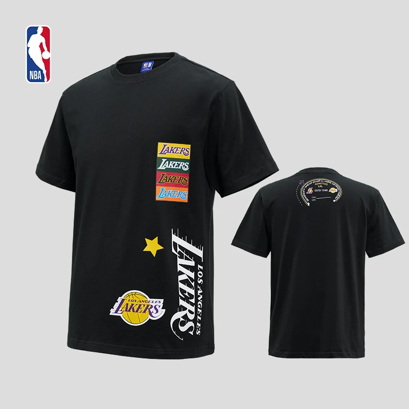 NBA夏季T恤男款护照系列休闲轻薄透气运动户外纯棉圆领短袖湖人队