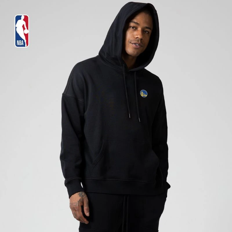 NBA官方勇士湖人爵士队边界系列詹姆斯系列运动休闲连帽加绒卫衣